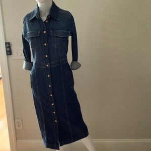 7 For All Mankind Midi Denim Shirtdress, size XS